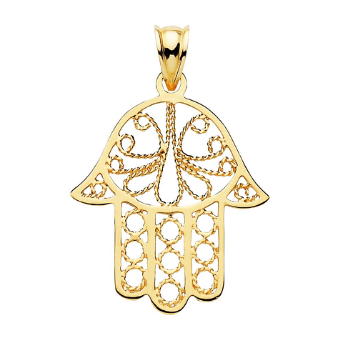 Colgante Oro 18k mano de Fátima calada 