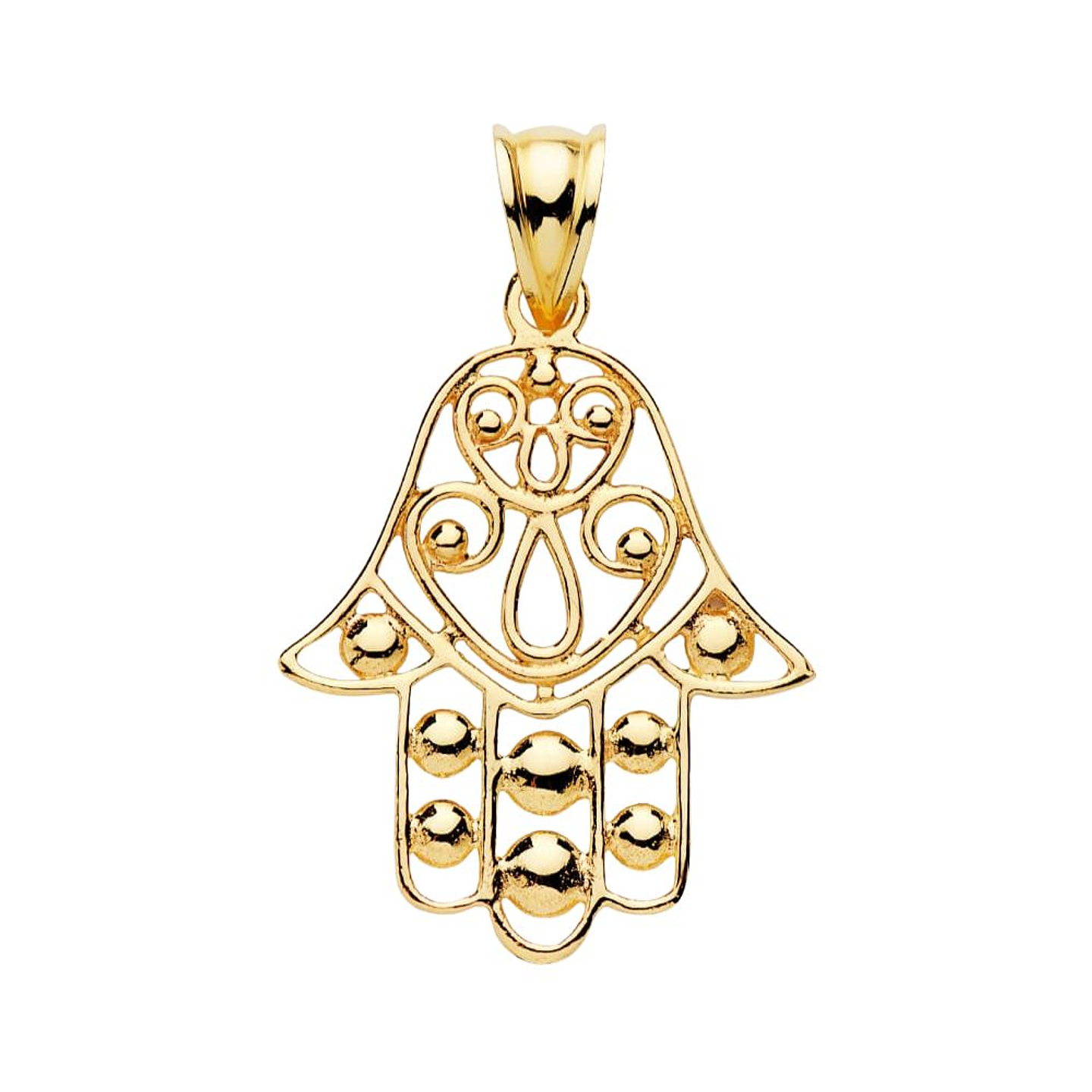 Colgante de Oro amarillo 18k mano de Fátima  1