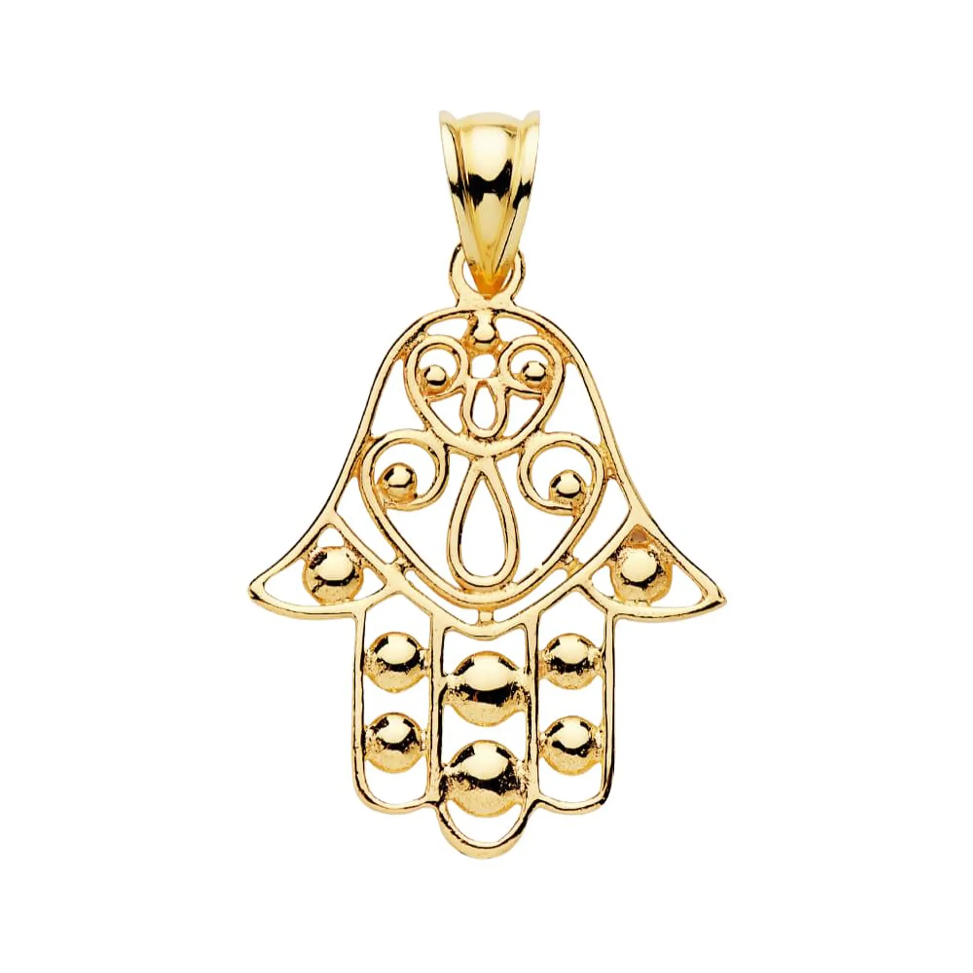 Colgante de Oro amarillo 18k mano de Fátima  1