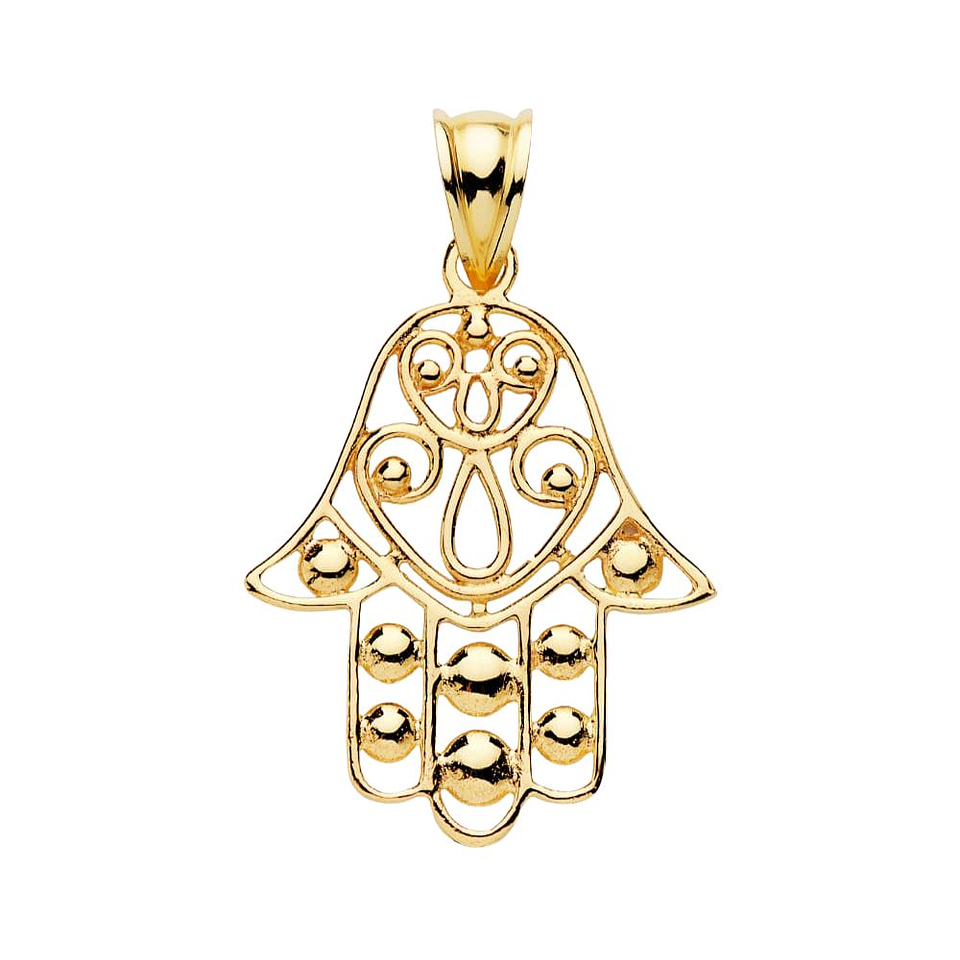 Colgante de Oro amarillo 18k mano de Fátima  1