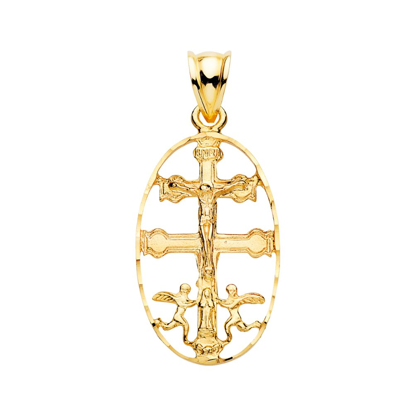 Cruz de Caravaca Oro 18k cerco oval tallada 1