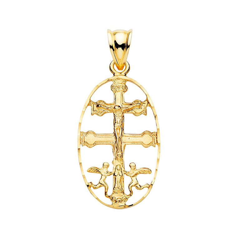 Cruz de Caravaca Oro 18k cerco oval tallada 1