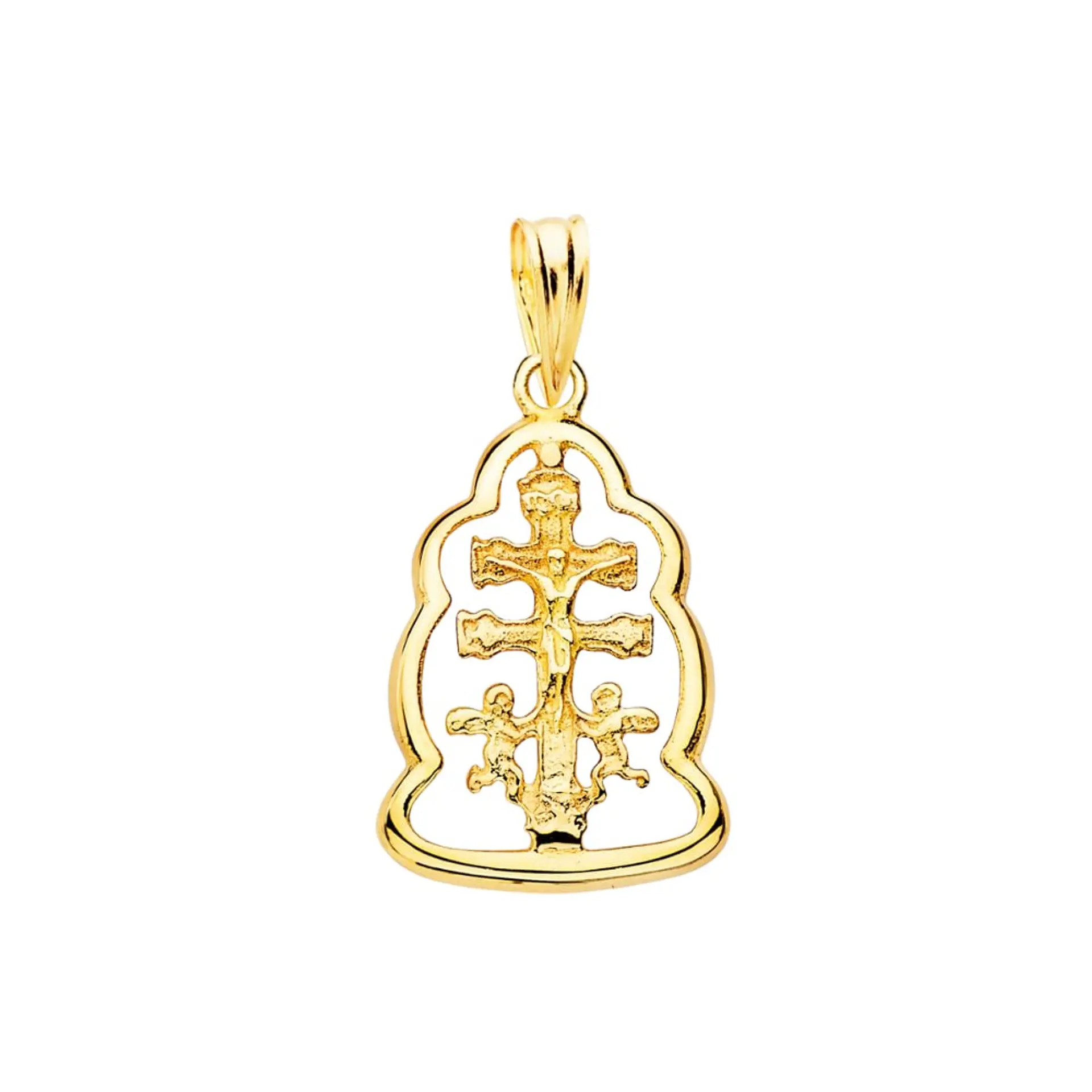 Colgante cruz de Caravaca Oro 18k orla  1