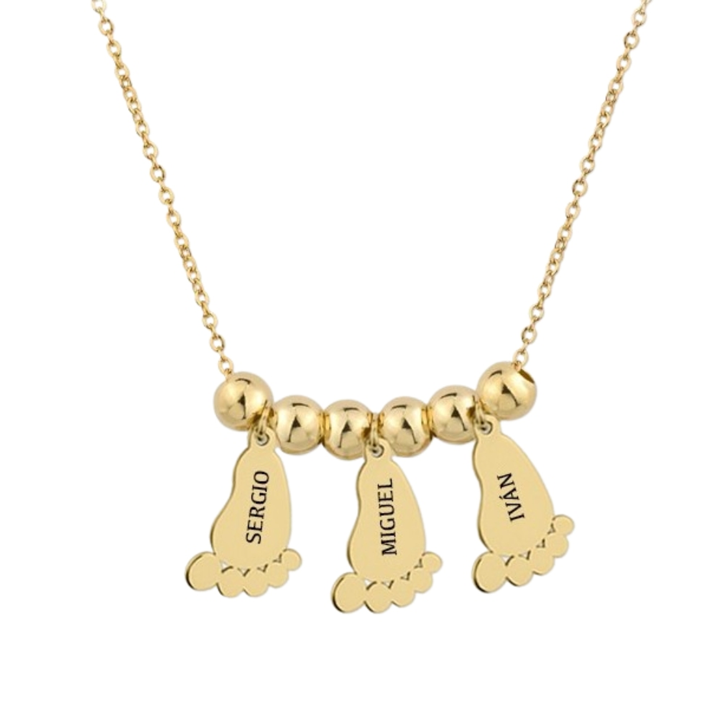 Gargantillas pies de bebés nombres  2