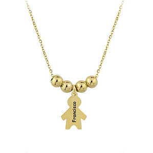 Gargantilla de niño personalizado con baño de oro 