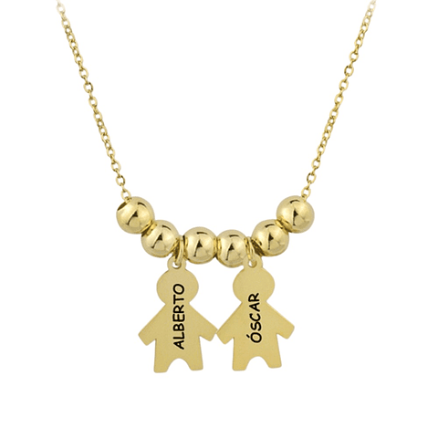 Gargantilla de niños personalizados con baño de oro