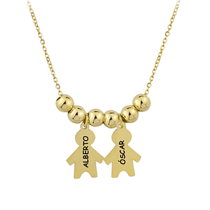 Gargantilla de niños personalizados con baño de oro