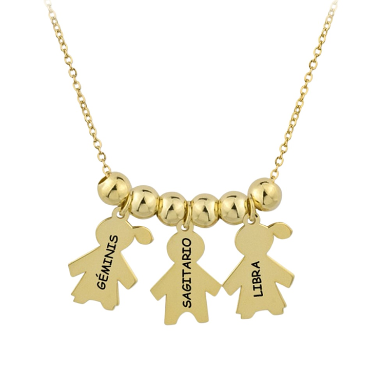 Gargantilla de niñas y niño con baño de oro 1