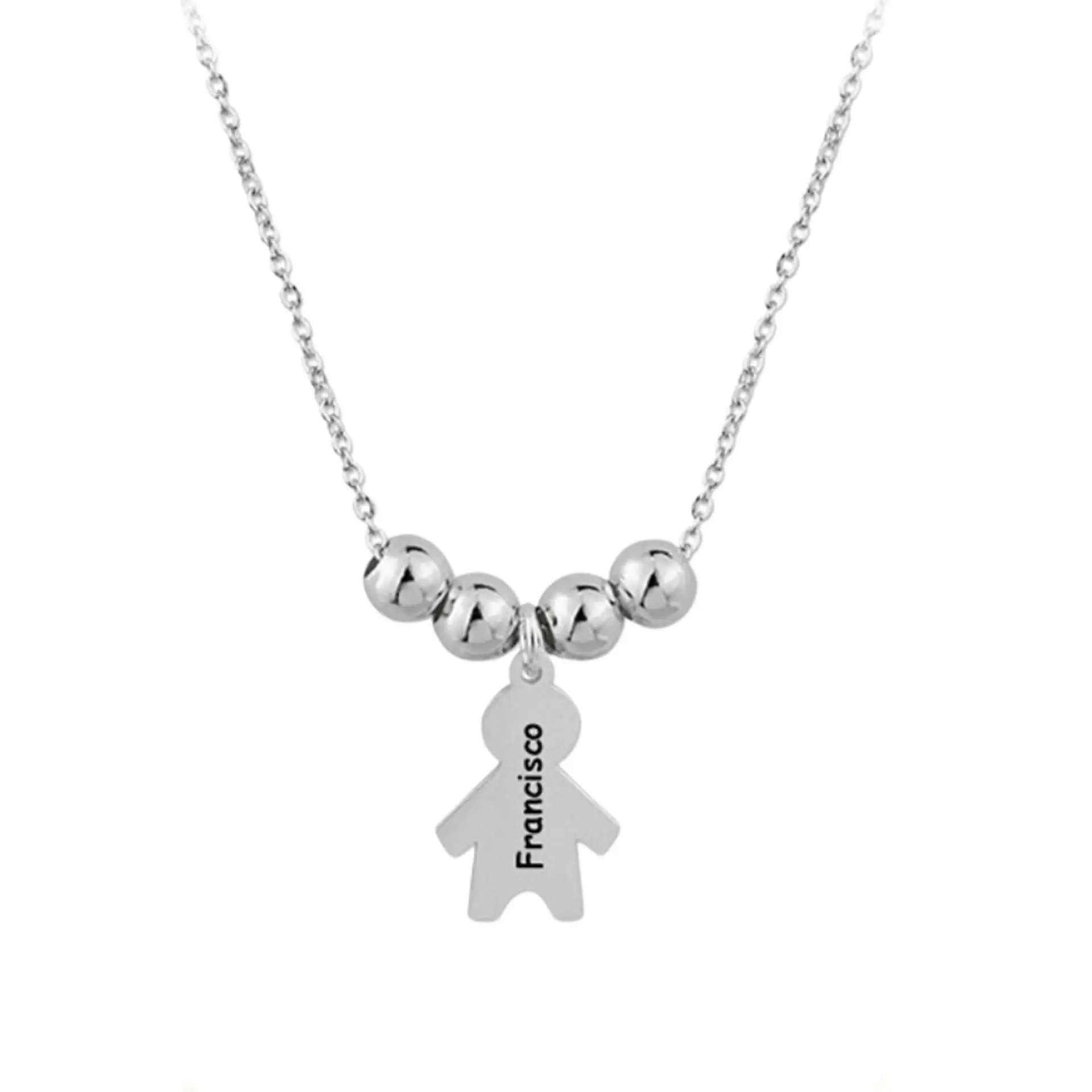 Gargantilla de niño personalizado plata  1