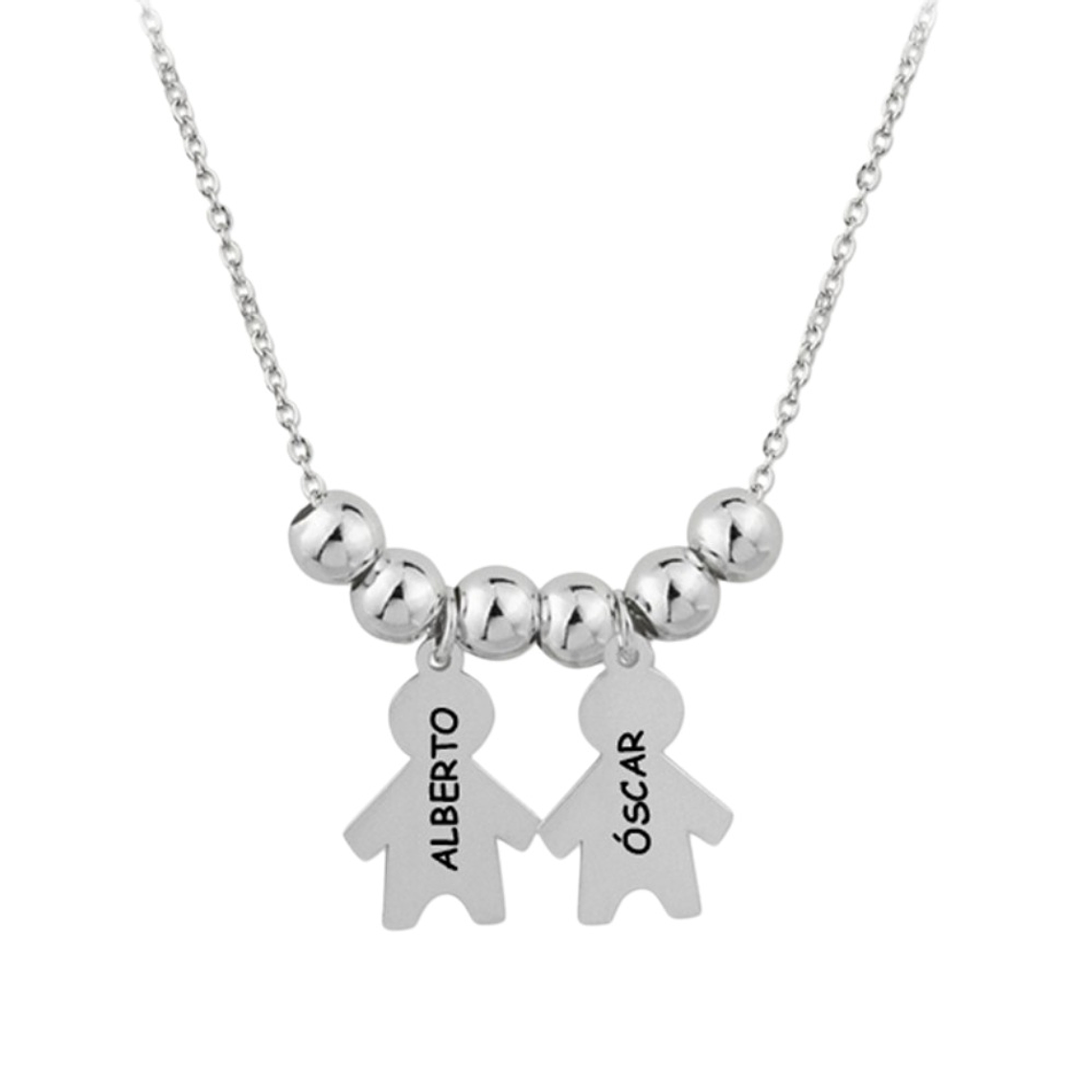 Gargantilla de niños personalizados plata 1