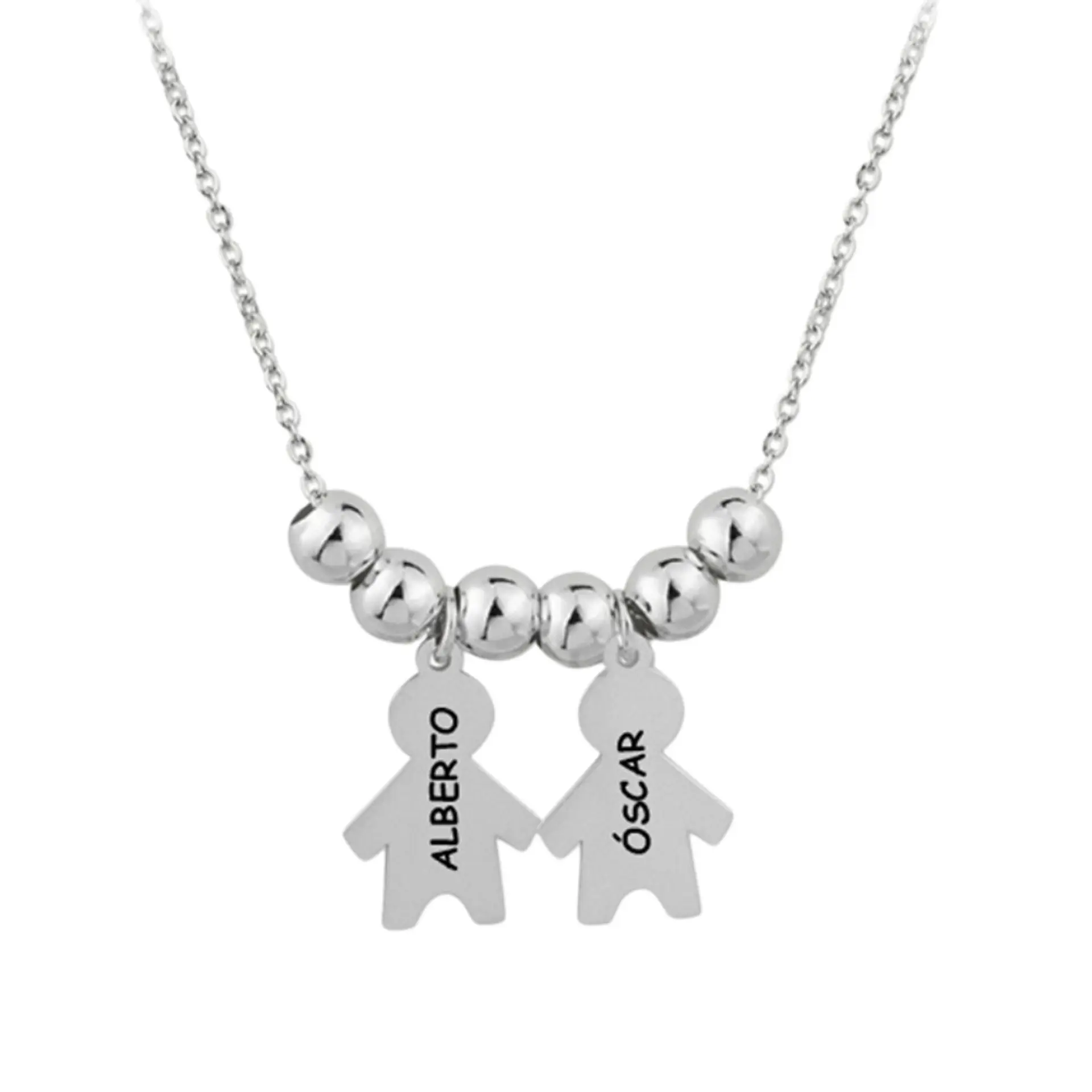 Gargantilla de niños personalizados plata 1