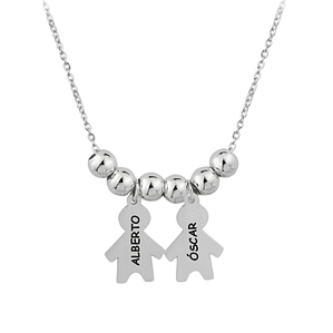 Gargantilla de niños personalizados plata