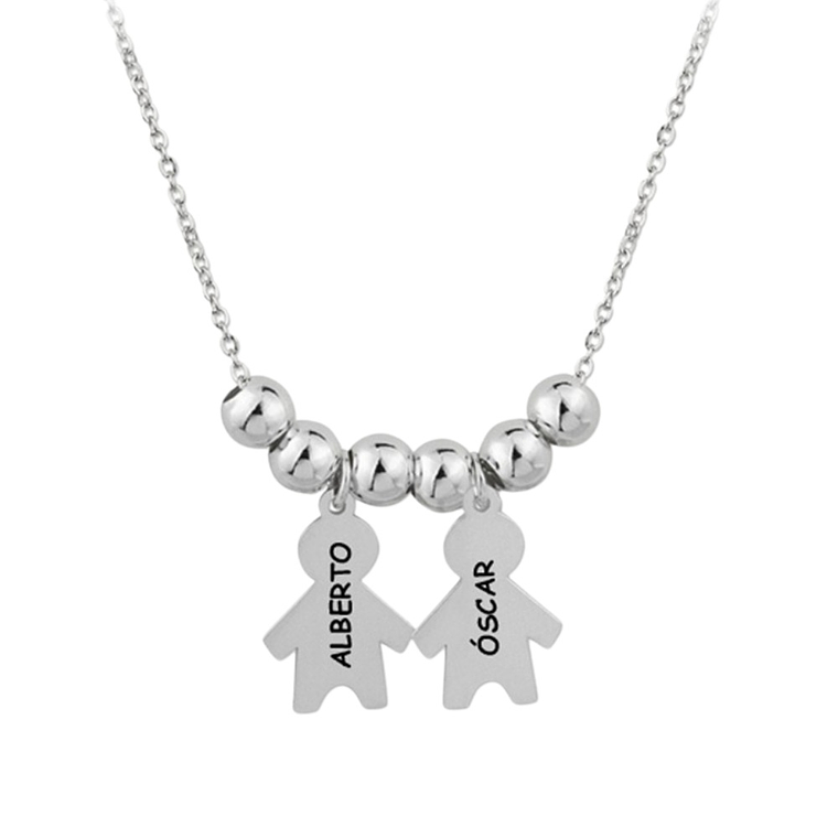 Gargantilla de niños personalizados plata 1
