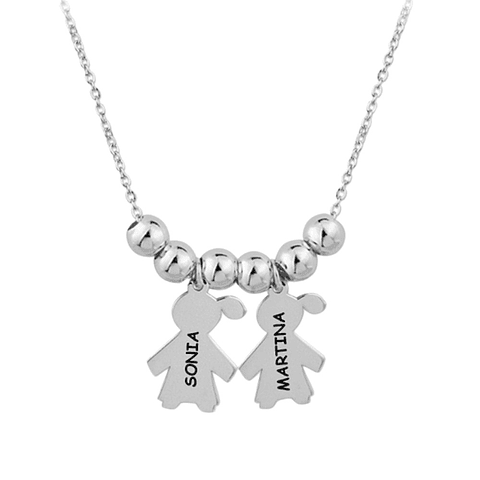 Gargantilla personalizada de niñas plata