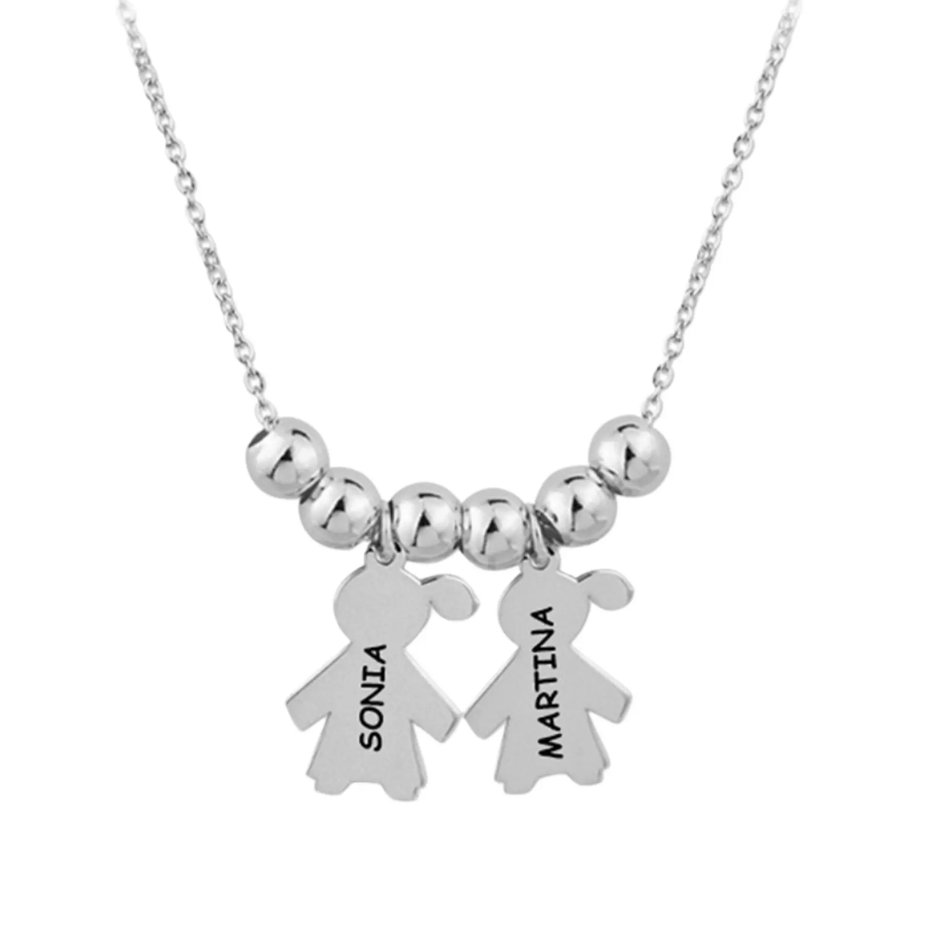 Gargantilla personalizada de niñas plata 1