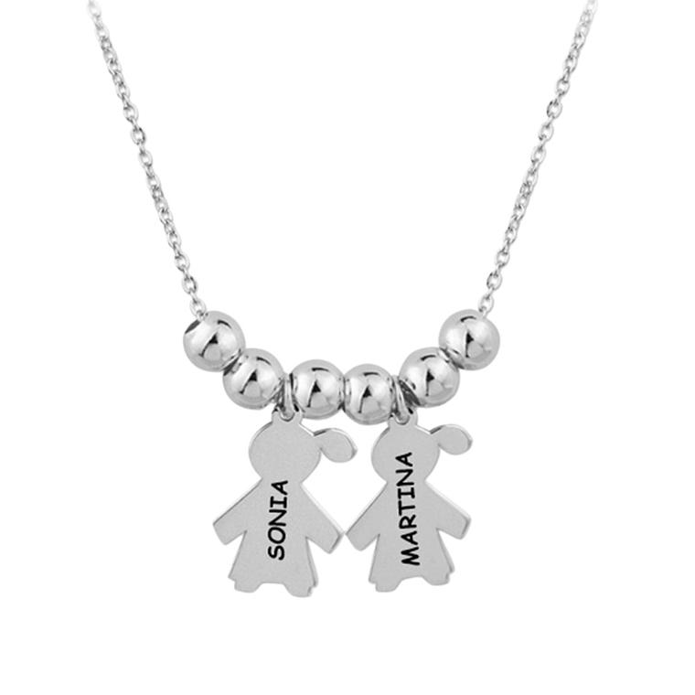 Gargantilla personalizada de niñas plata 1
