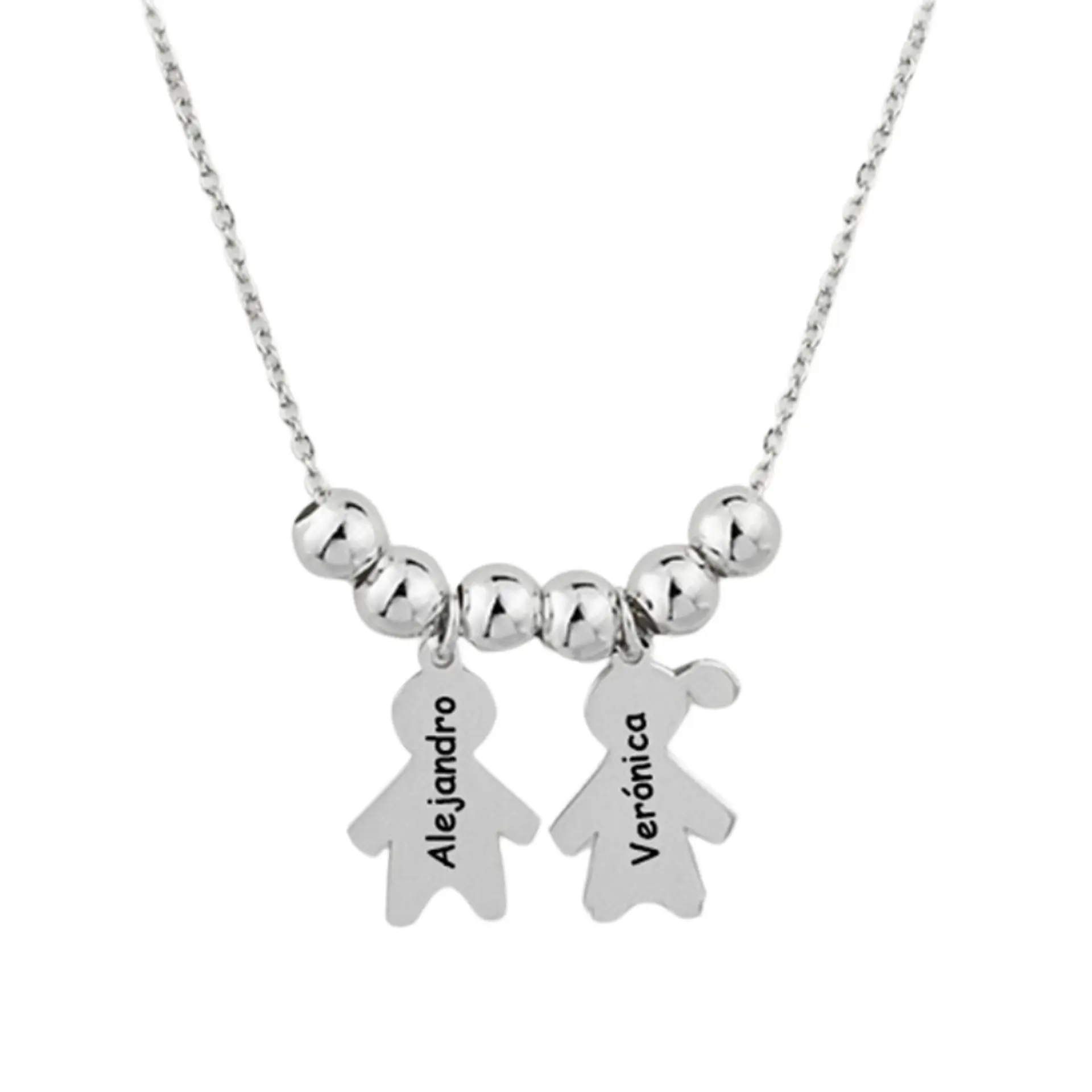 Gargantilla personalizada niño y niña plata  1
