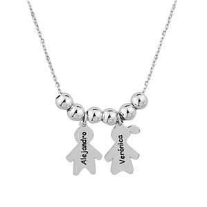 Gargantilla personalizada niño y niña plata 
