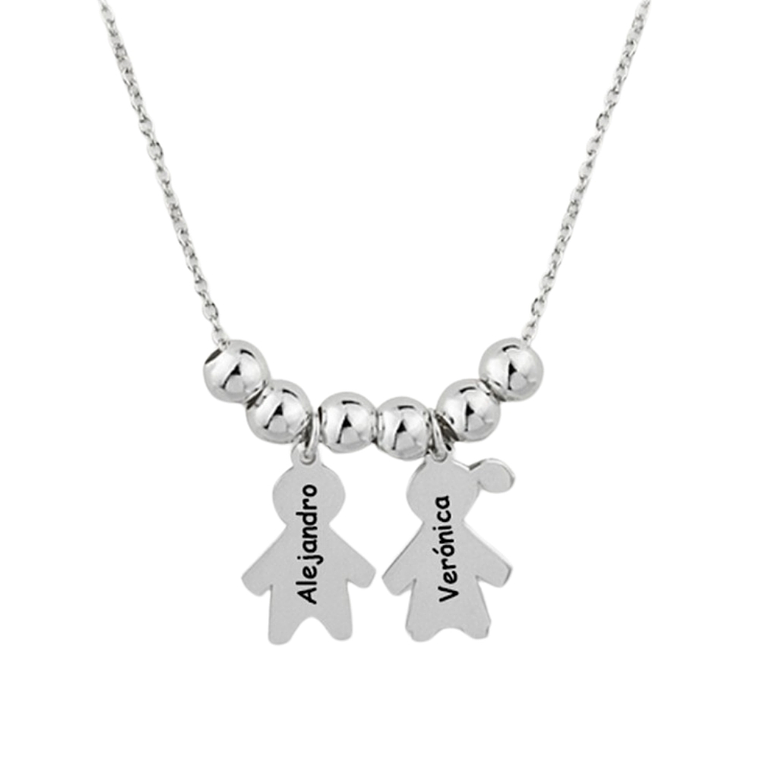 Gargantilla personalizada niño y niña plata  1