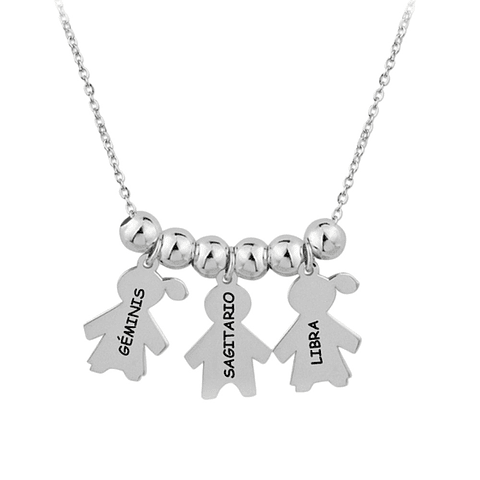 Gargantilla de niñas y niño plata 