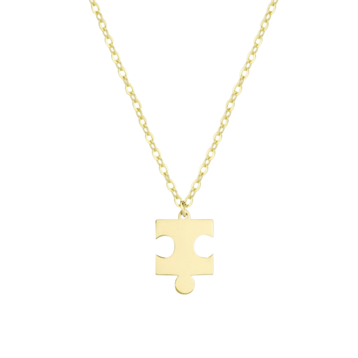 Gargantilla con forma de puzzle con baño de oro  1