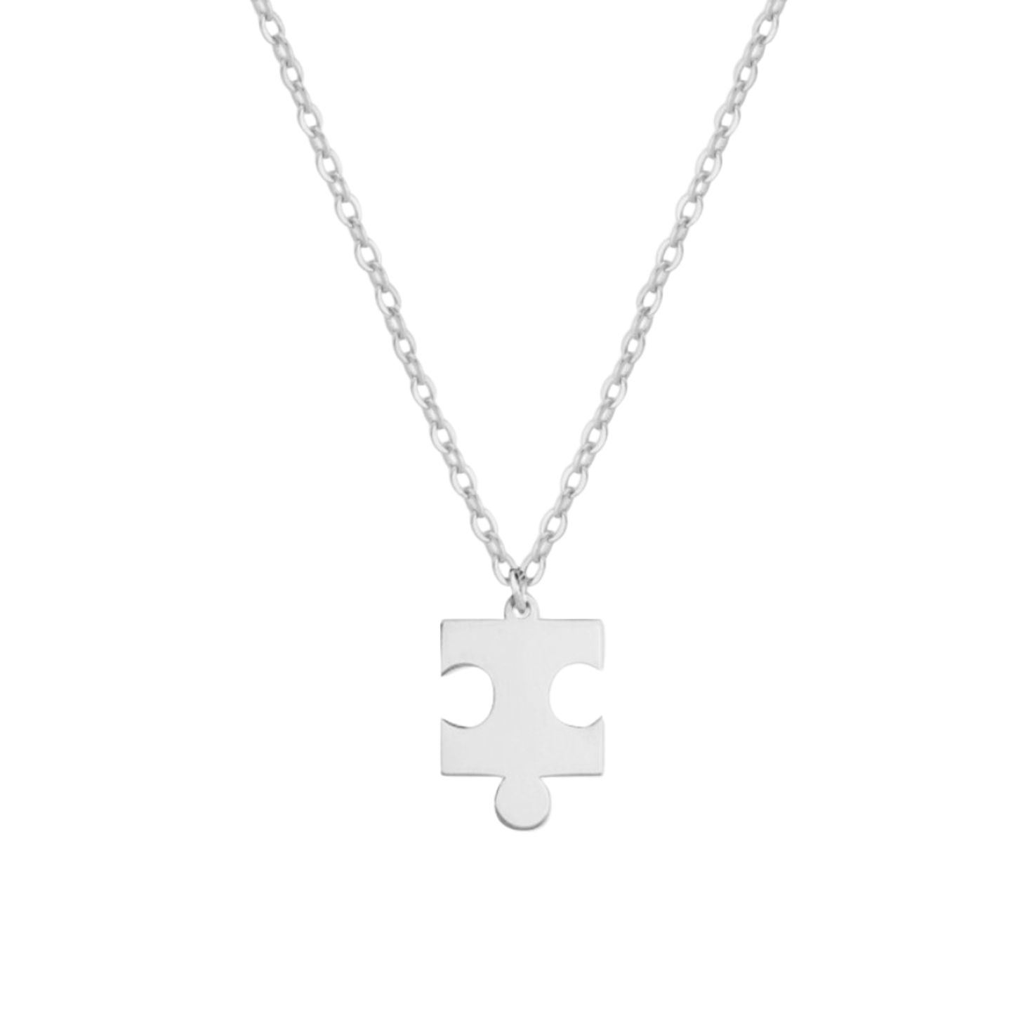 Gargantilla con forma de puzzle plata 1