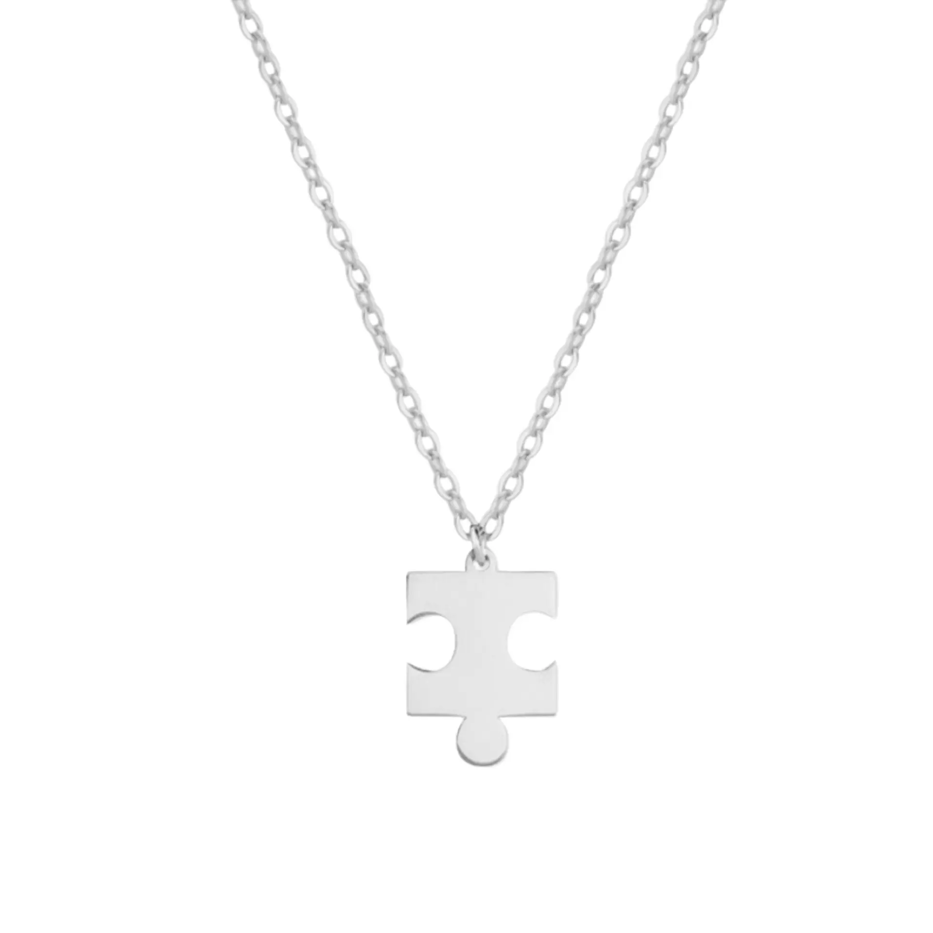 Gargantilla con forma de puzzle plata 1