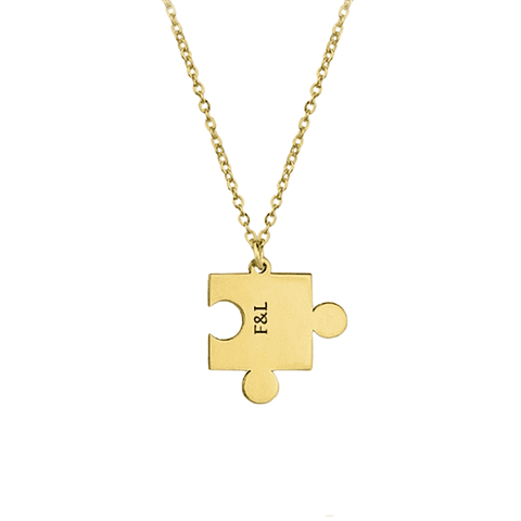 Gargantilla puzzle personalizada con baño de oro 