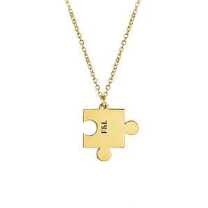 Gargantilla puzzle personalizada con baño de oro 