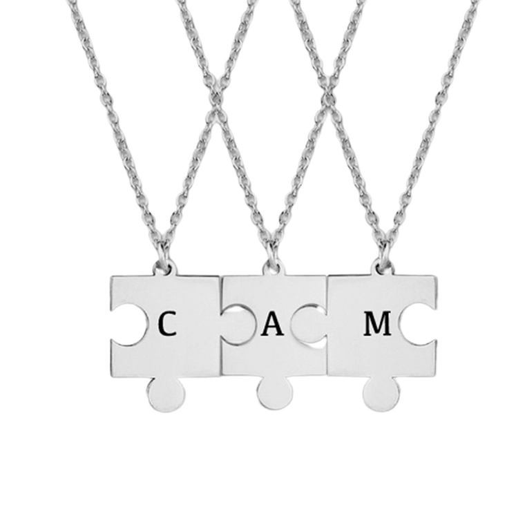 Gargantilla puzzle personalizada plata  1