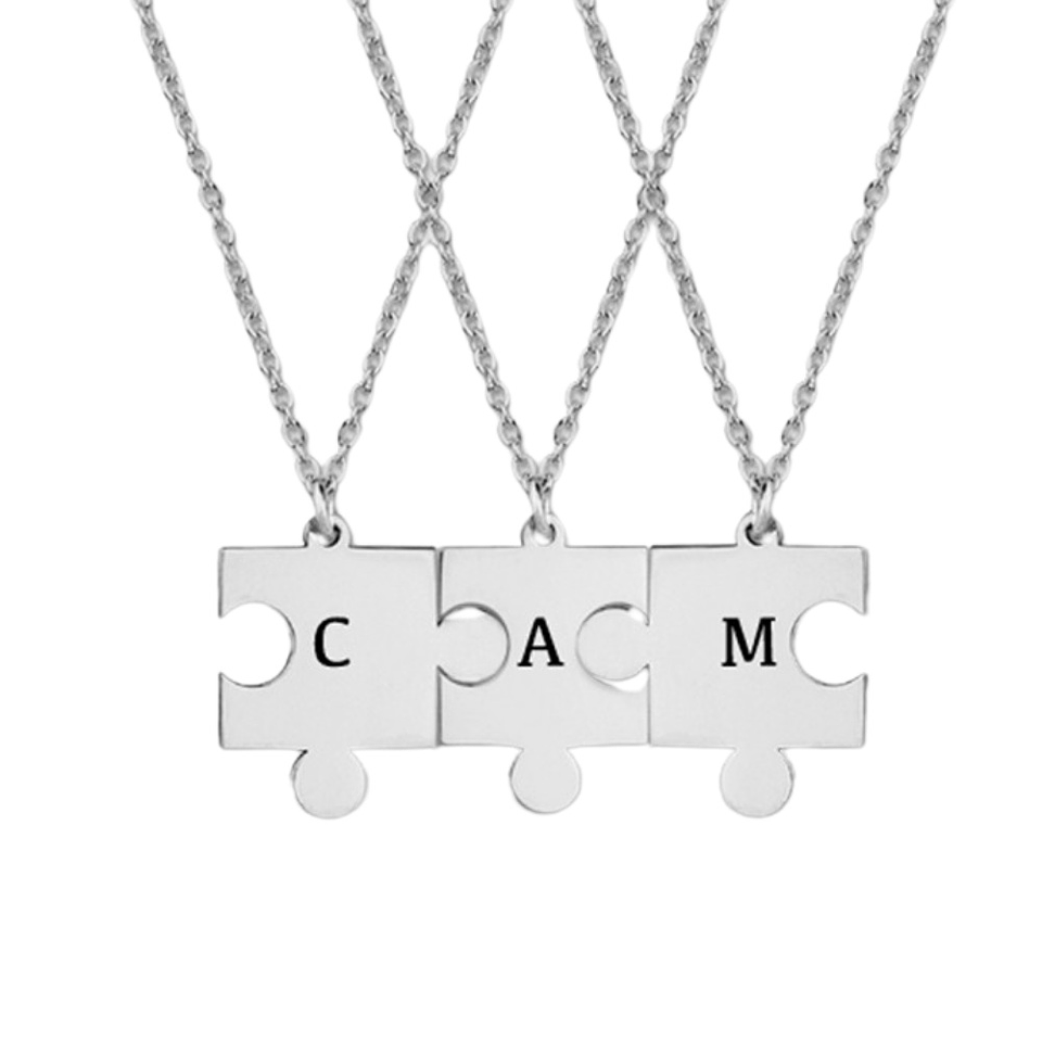 Gargantilla puzzle personalizada plata  1