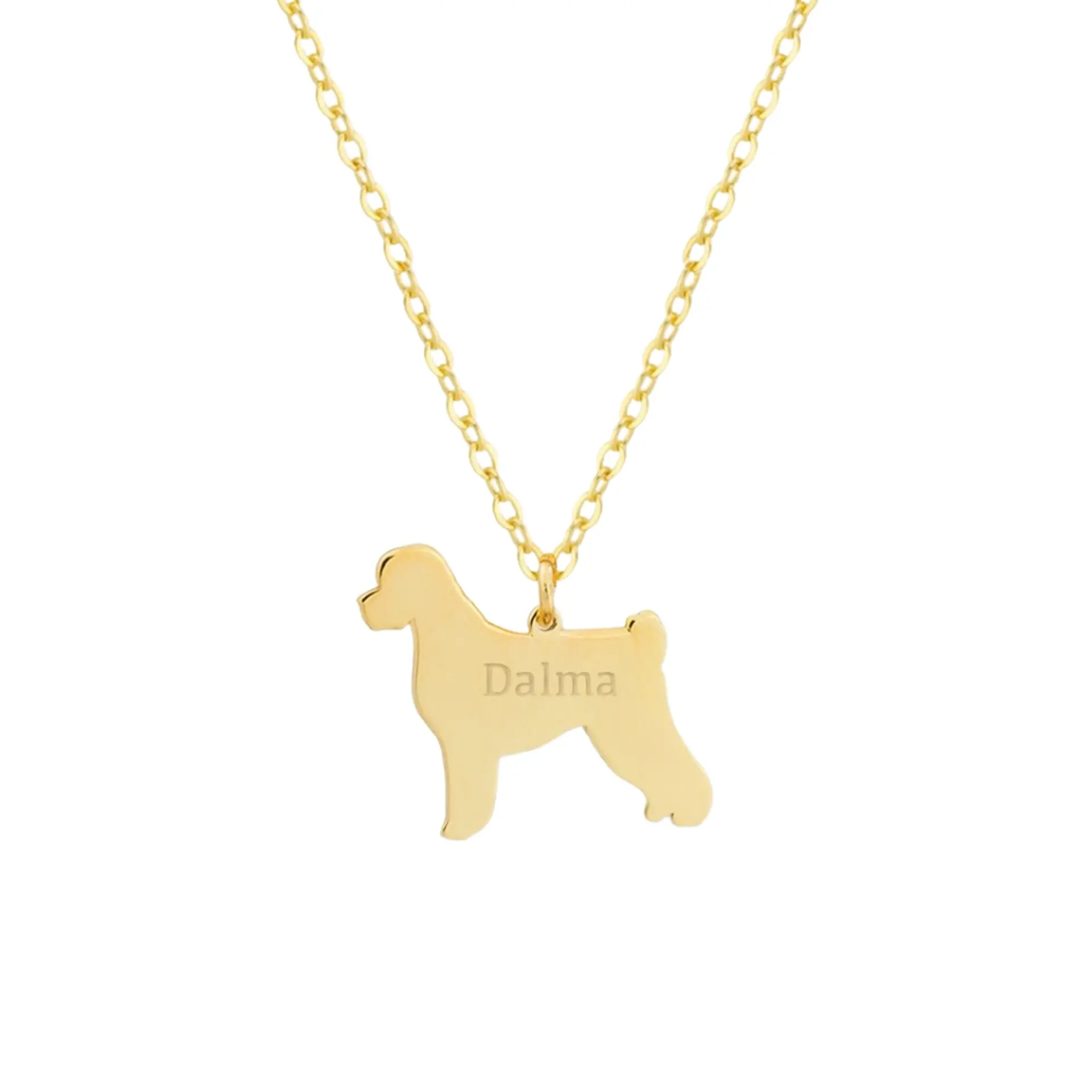 Gargantilla perro de agua personaliza con baño de oro  1