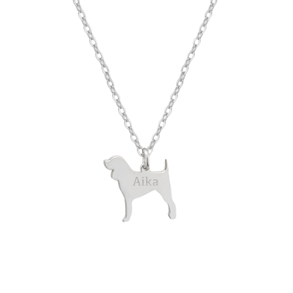 Gargantilla de perro beagle personalizada plata 1