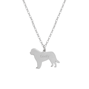 Gargantilla de perro san bernardo personalizada plata
