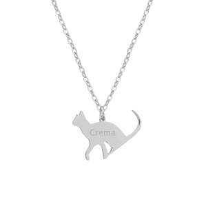 Gargantilla de gato personalizada plata