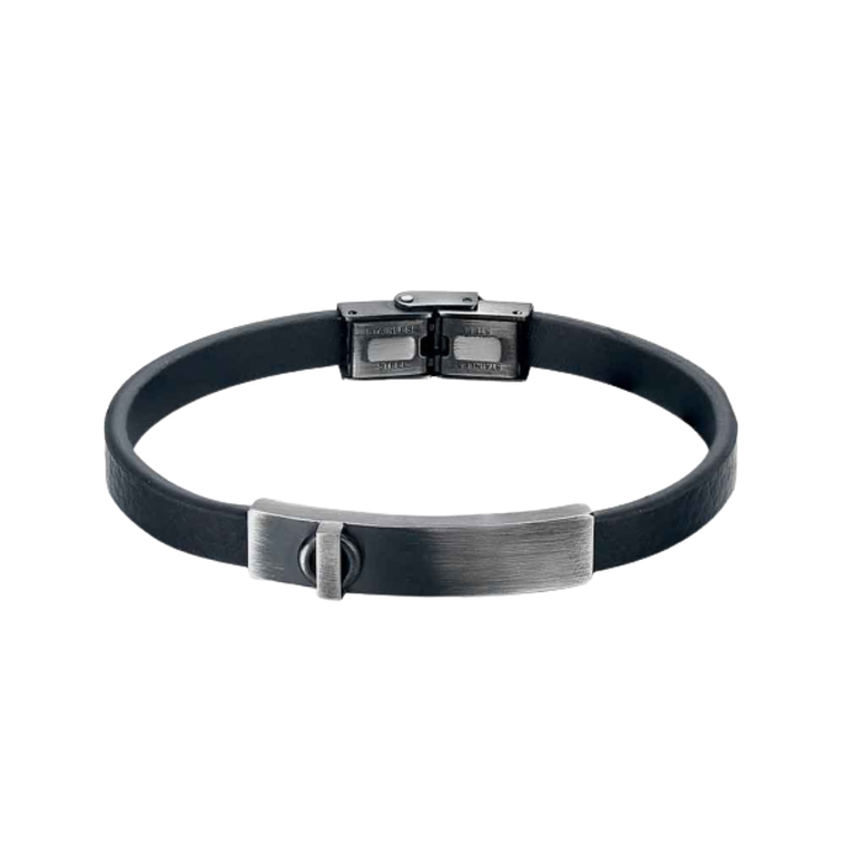 Pulsera para caballero cuero negro 1