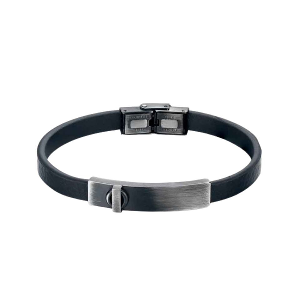 Pulsera para caballero cuero negro 1