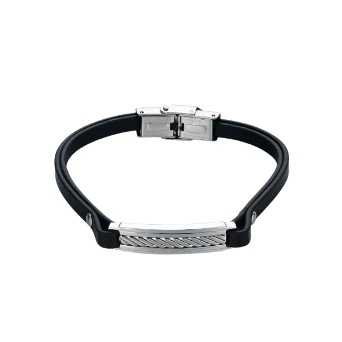 Pulsera de caballero cuero negro 1