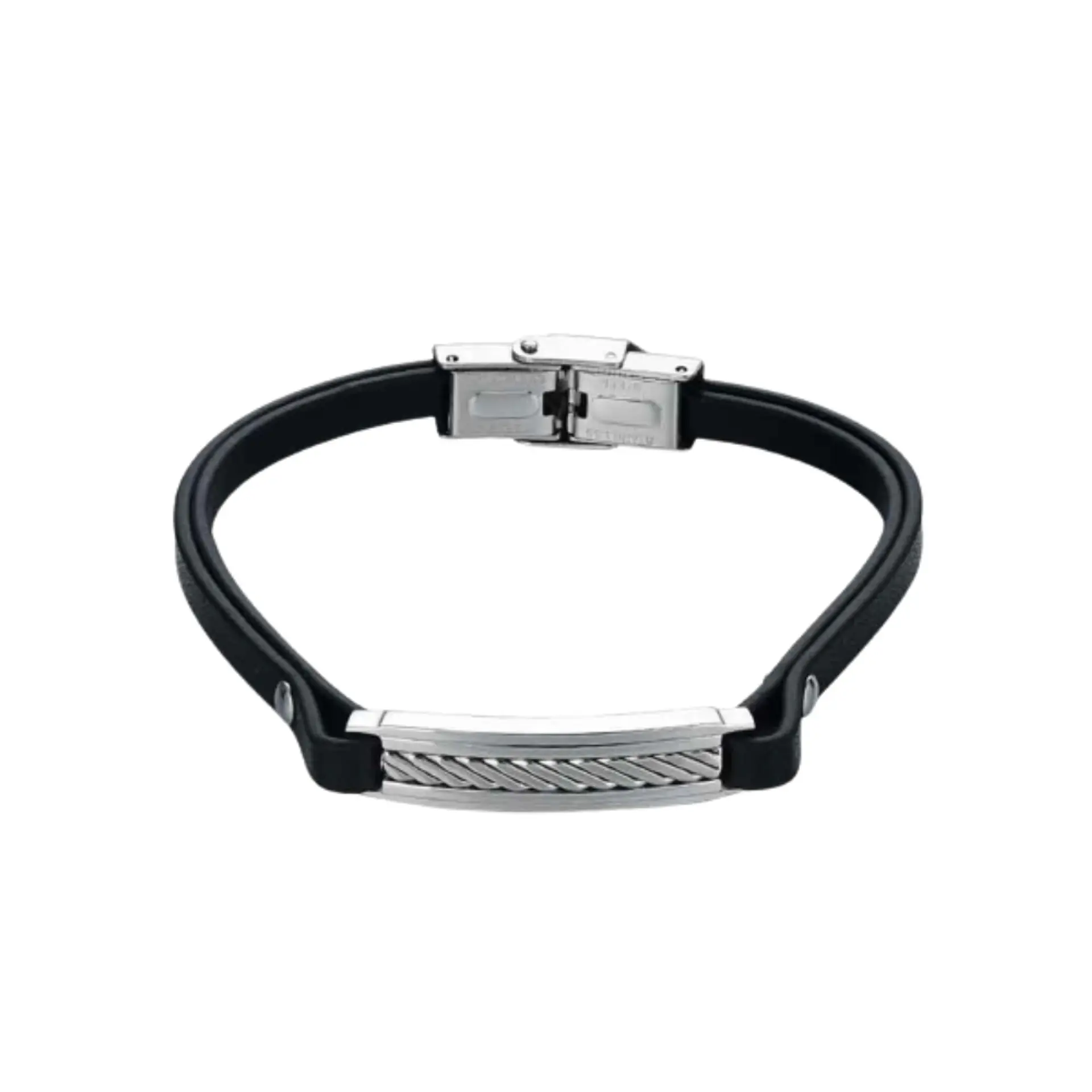 Pulsera de caballero cuero negro 1