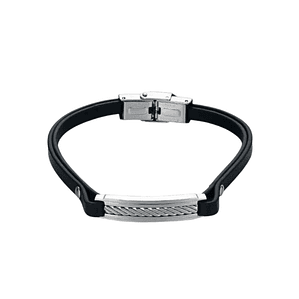Pulsera de caballero cuero negro