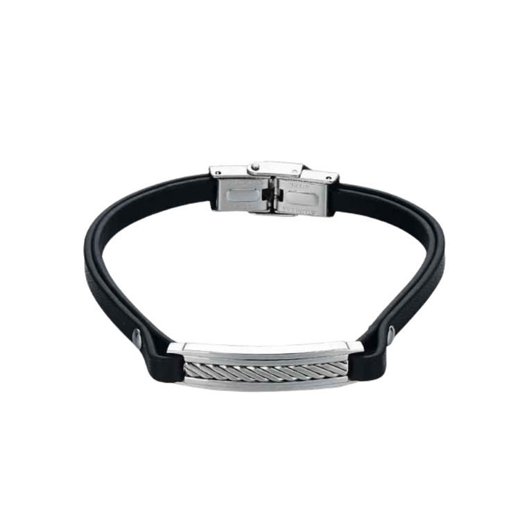 Pulsera de caballero cuero negro 1