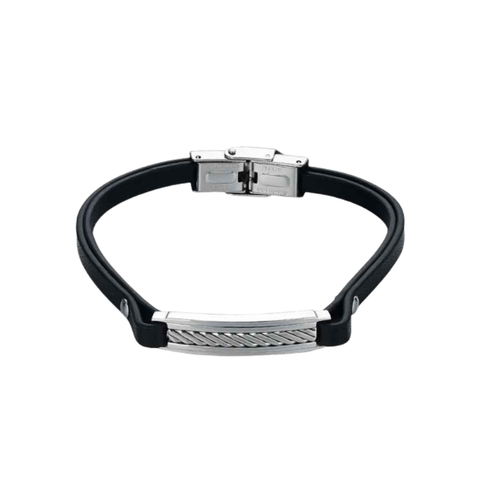 Pulsera de caballero cuero negro 1