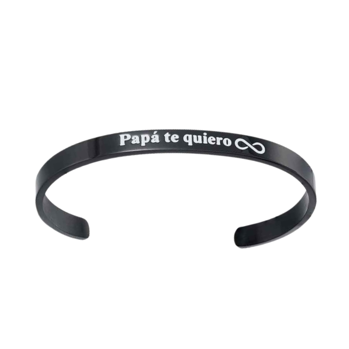 Pulsera papá personalizable de acero negro 2