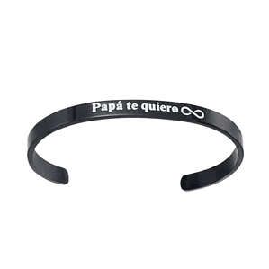 Pulsera papá personalizable de acero negro