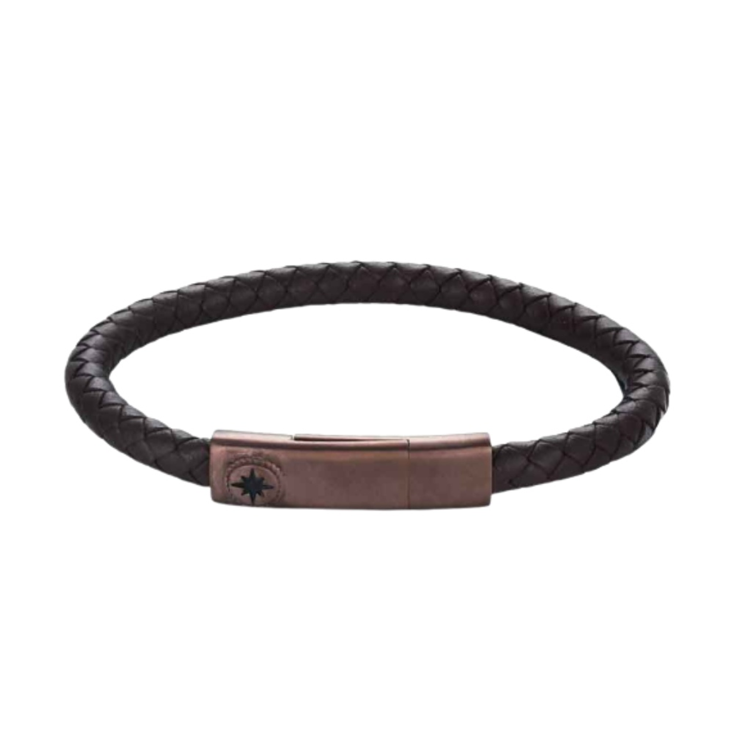 Pulsera de caballero cuero trenzado marrón 2