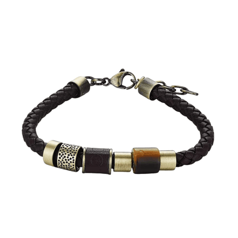 Pulsera de caballero cuero trenzado