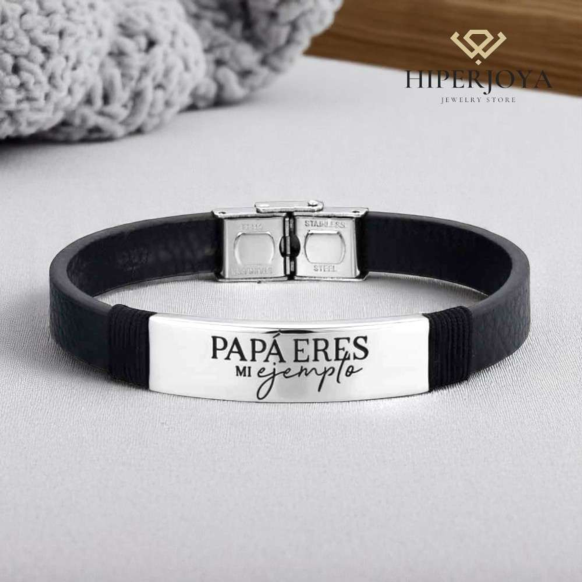 Pulsera de acero caballero personalizada  3