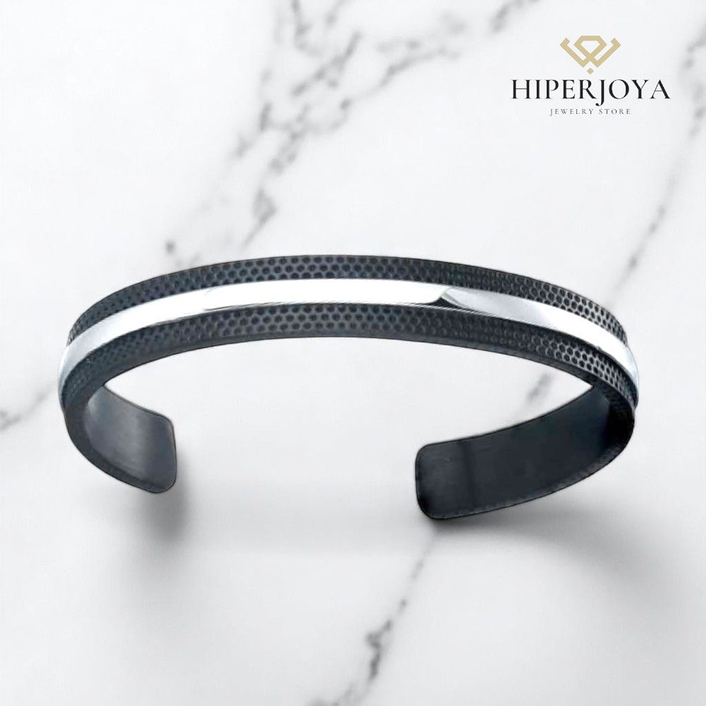 Brazalete de hombre con acero combinado  3