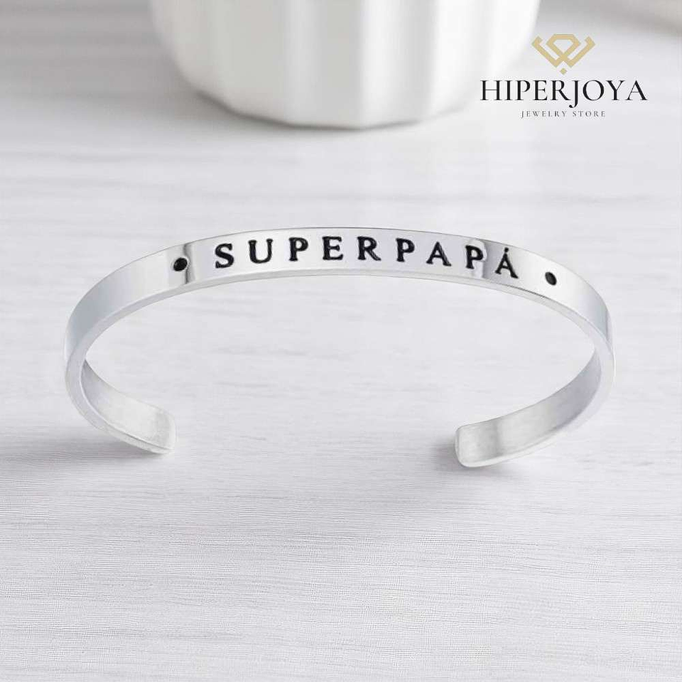 Brazalete para papá personalizado de acero  3