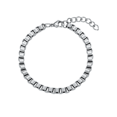 Pulsera de caballero de acero veneciana 